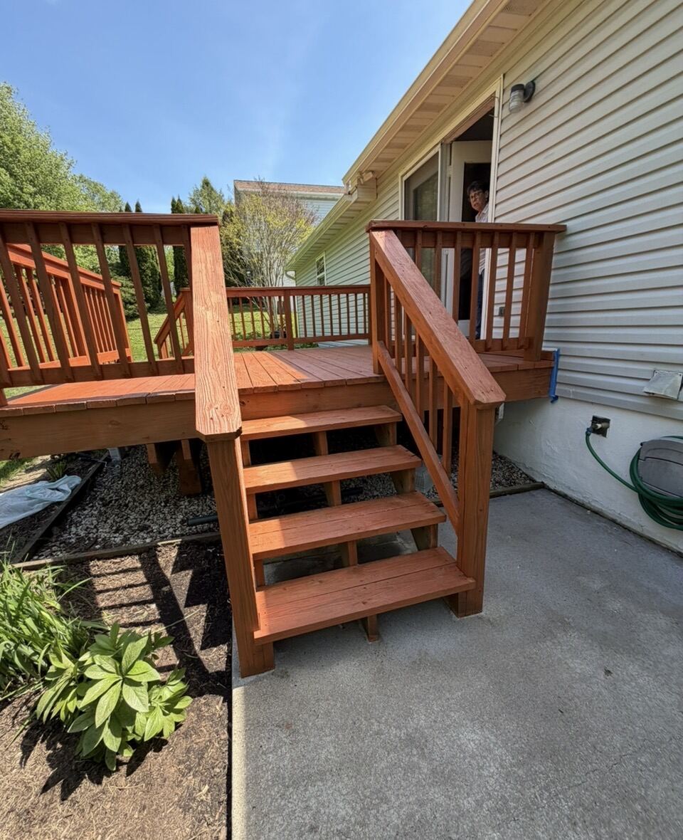 Completed deck staining project